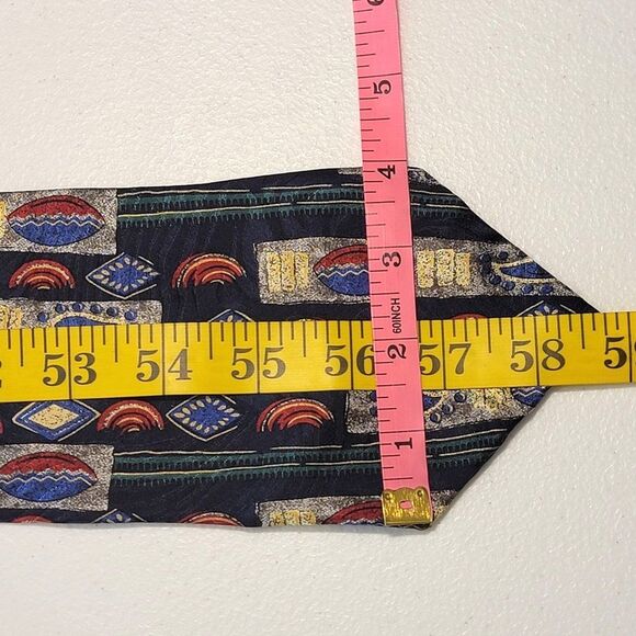 Giovanni Colorful Mixed Pattern Silk Mens Neck Tie Multicolor 58X4 Geometric - Picture 7 of 7